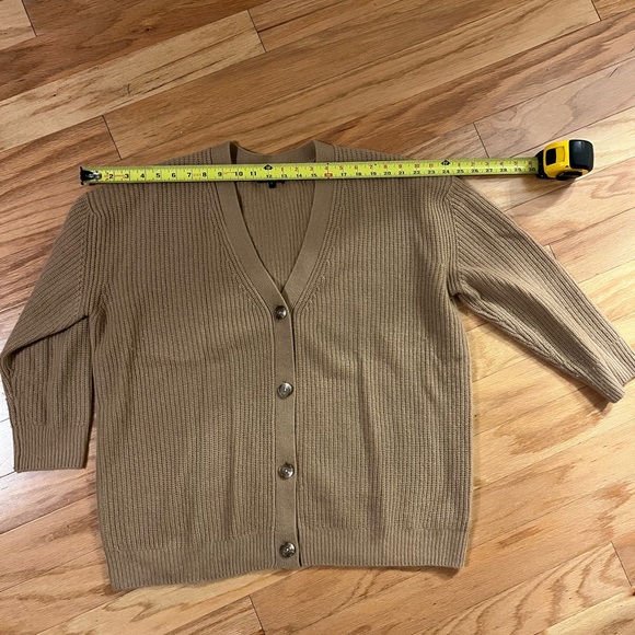 Quince Mongolian Cashmere Oversized Boyfriend Cardigan Sweater in Camel, Small - Picture 4 of 6